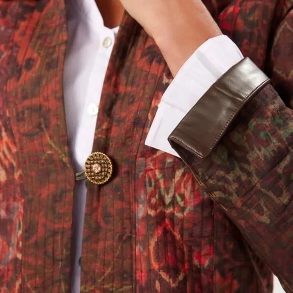 Soft Surroundings Red and Orange Trench Coat with Elegant Silhouette - Picture 3 of 4